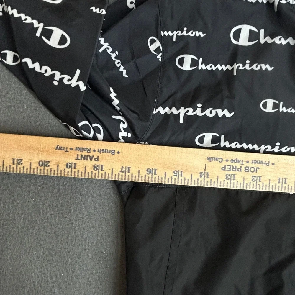 Champion Windbreaker Kids M Logo Print Full Zip Hooded Jacket Sporty Lightweight